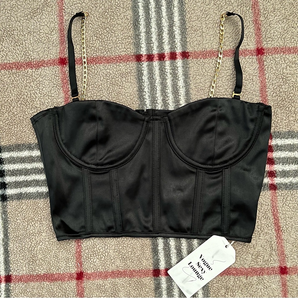 Black Chain Crop Top S